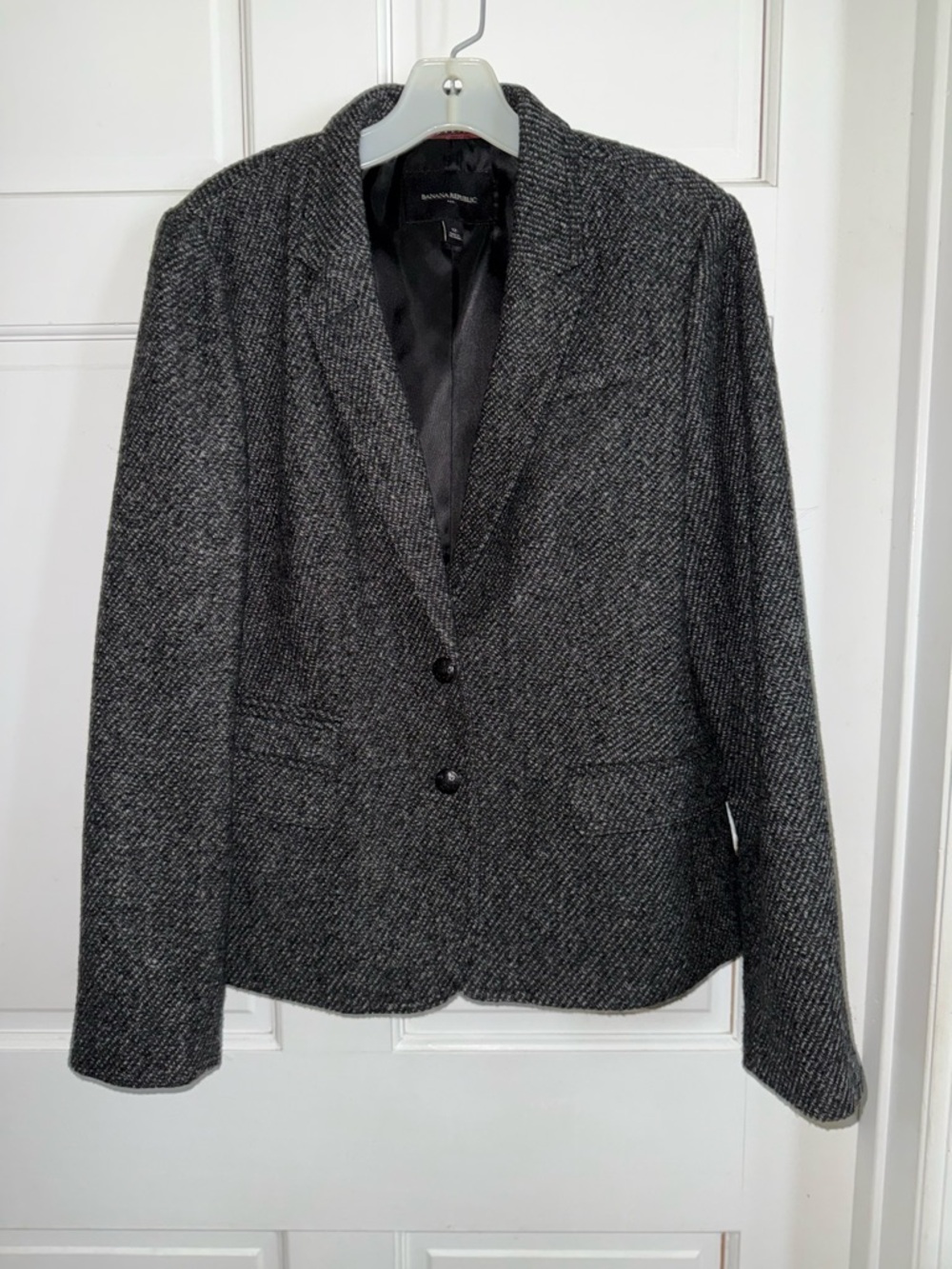Banana Republic Charcoal Herringbone Blazer